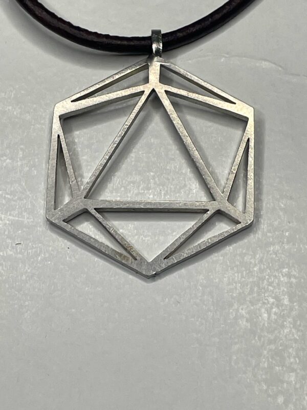 Silver d20 necklace