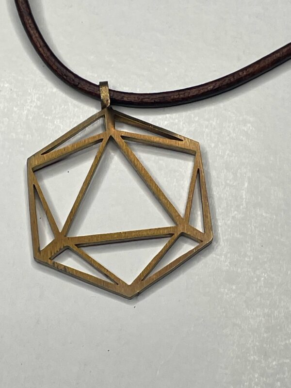 Bronze Colored d20 necklace