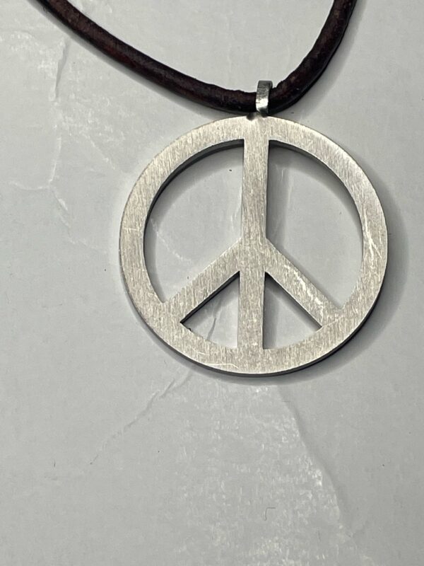 Silver Peace symbol necklace